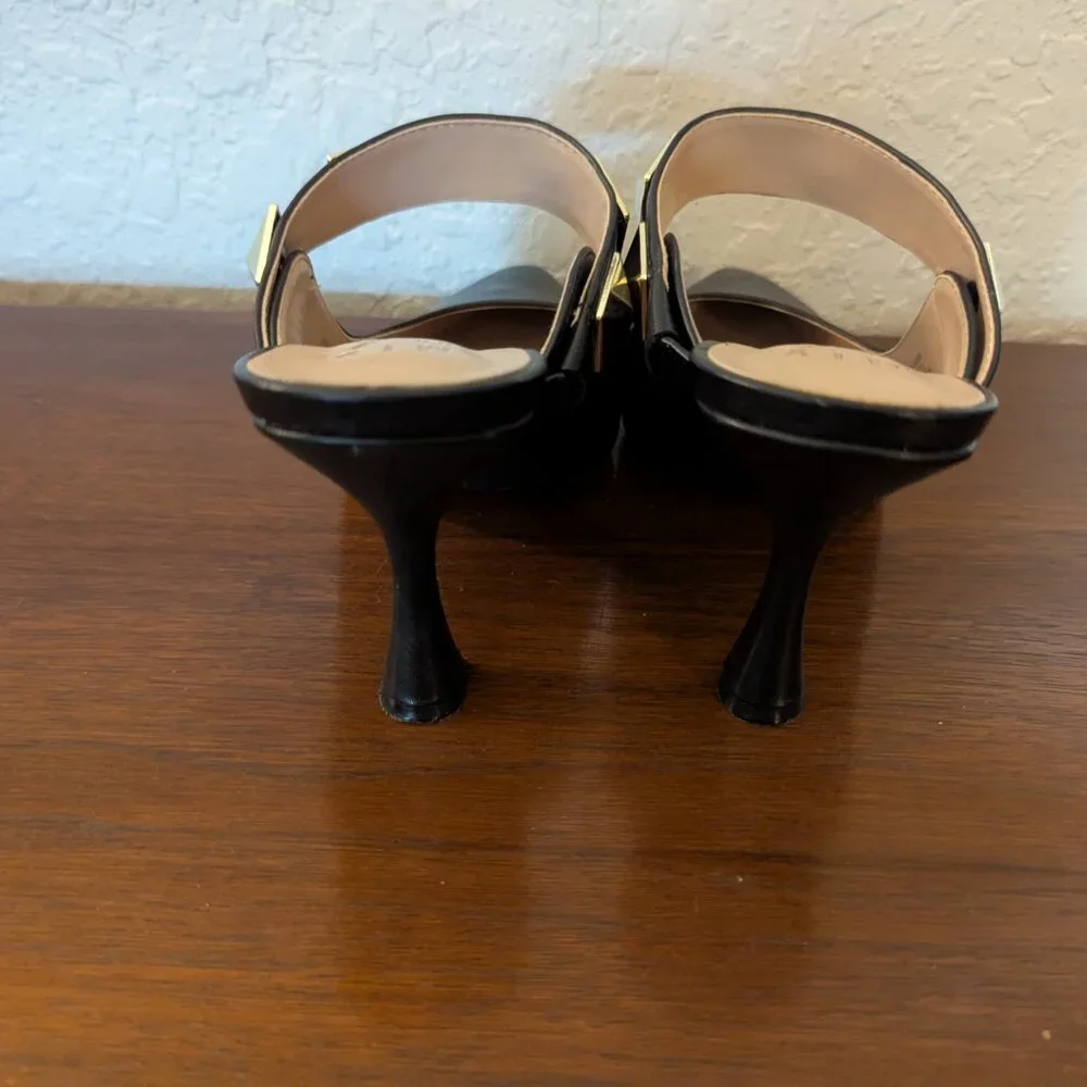 Mix No 6 Ingra Black Mules W/ Gold Stud Details - Picture 4 of 5